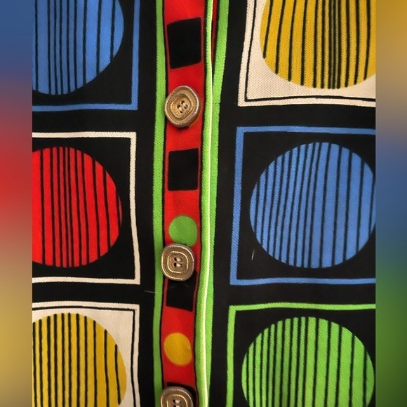 Vintage Retro Geometric Blouse M-L - Picture 3 of 6